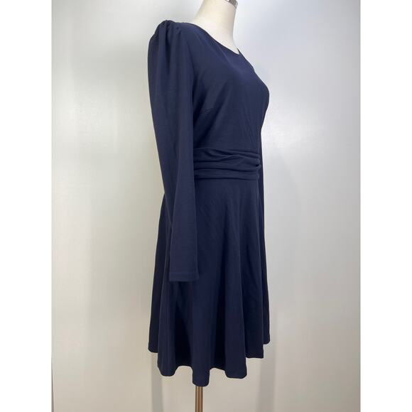 Boden Maggie Navy Blue Ponte Knit Ruched Waist Dress J0817 - Picture 4 of 10